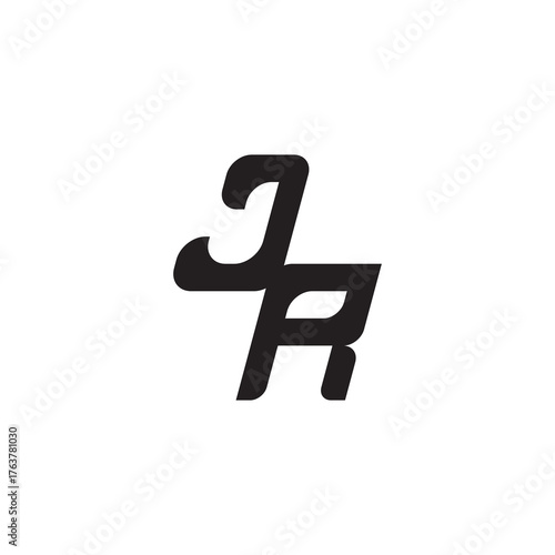 Monogram Simple Design Initial Bold Logo Alphabet Unique minimalist overlaping JR