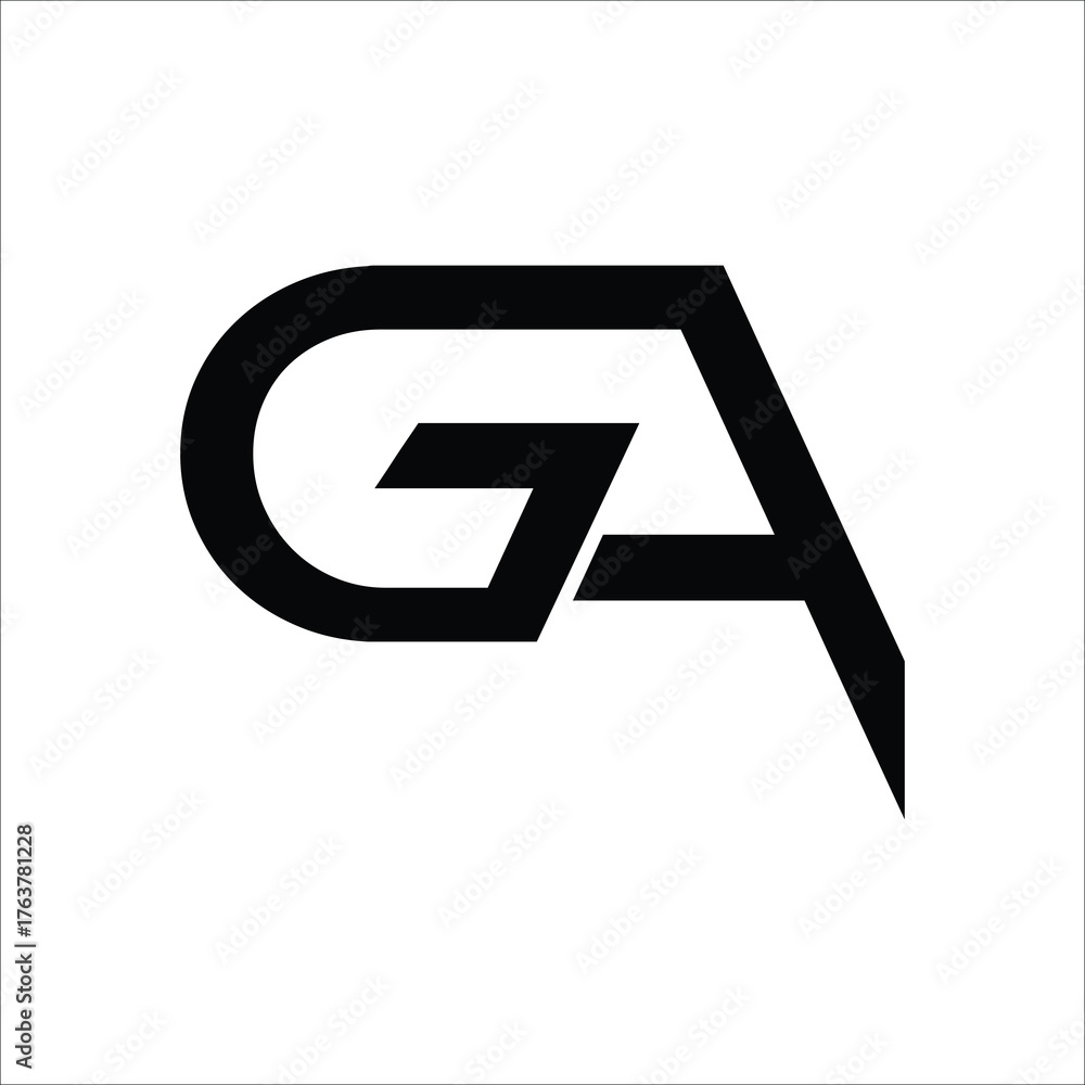 Fototapeta premium GA letter background vector design, GA logo design.