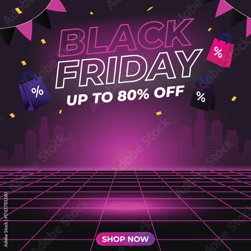 Black Friday Minimal Podium Vector illustration