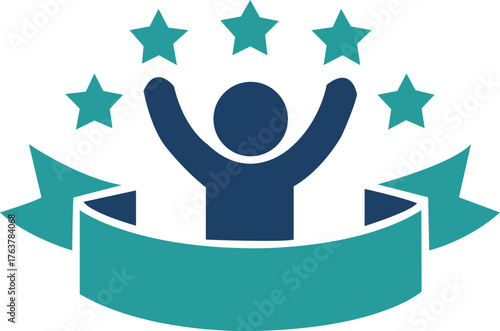 Customer Satisfaction Icon – Five Star Rating, Achievement, and Success Symbol. Resize and Editable, EPS 10.
