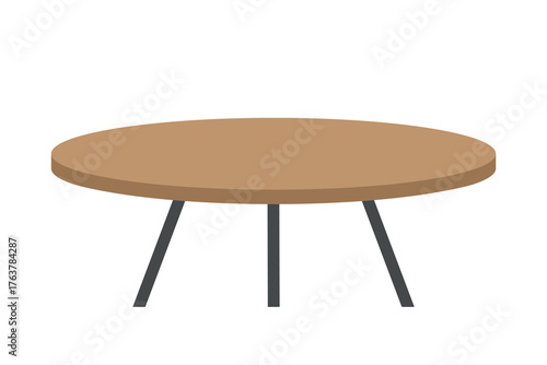 furniture wooden table with three lagged vector design art