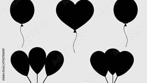 Celebrate love with these simple black balloon icons for your next event or design project originally a vector