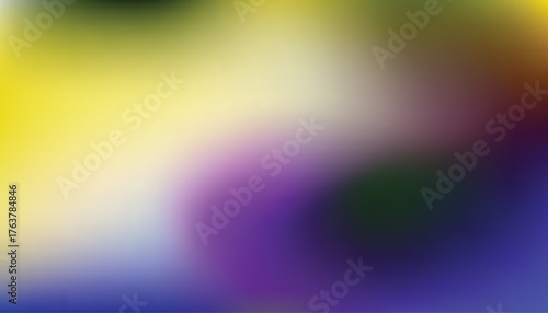 Abstract yellow to purple gradient blur with soft bokeh and neon blue corner glow; modern smooth background for banners, web headers, branding, music and tech design