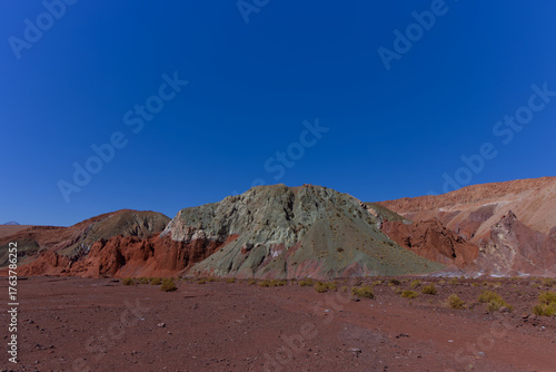 The stunning colors of the Arcoiris Valley in San Pedro de Atacama, Chile.