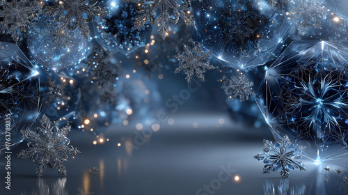 Christmas and New Year rhombus background with snowflakes. EPS 10. Transparency. No gradients.
