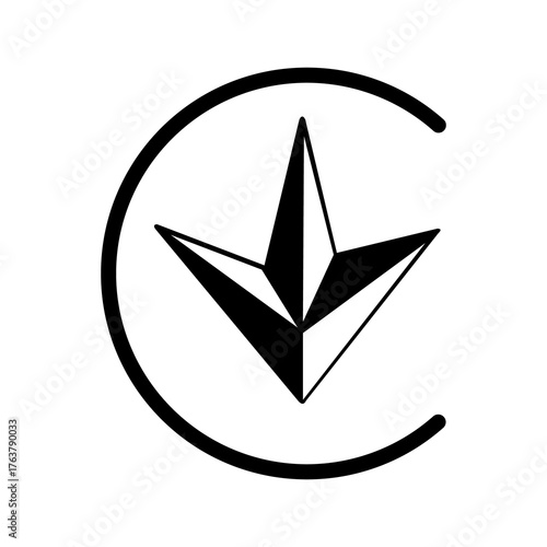 Icon with a trefoil. Quality mark of Ukrainian products. Conformity mark of Ukraine. Marking of products confirmed by the quality certificate of Ukraine. Marking on packaging.