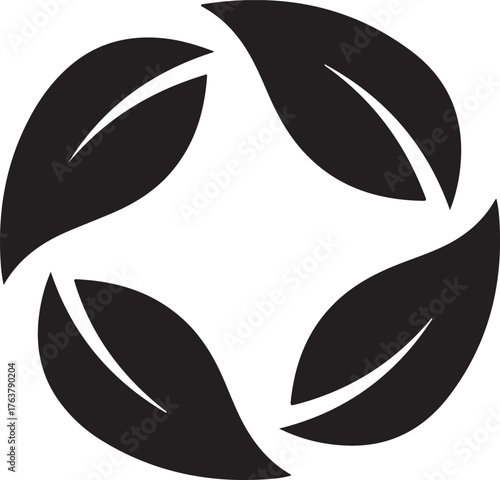 Recycling Leaves sign zero waste vector sign