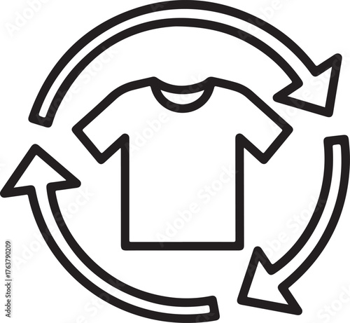 Recycling Clothing zero waste ico outline   