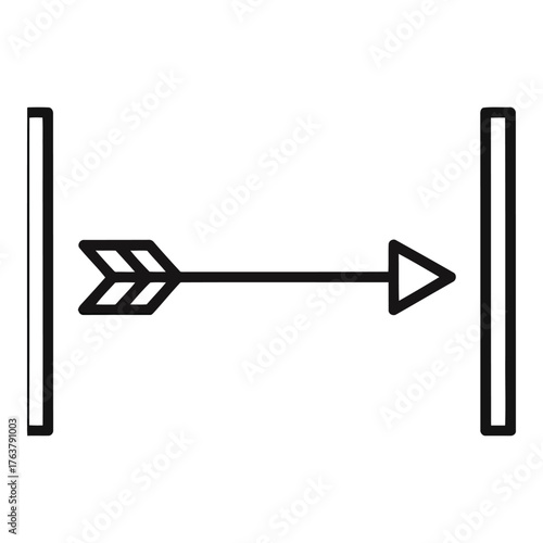 Arrow Icon Piercing Targets Black Line Vector Aiming for Success Concept