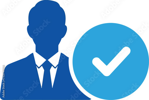 Approved Profile Icon for Professionals with a Checkmark Indicating Verification and Authenticity
