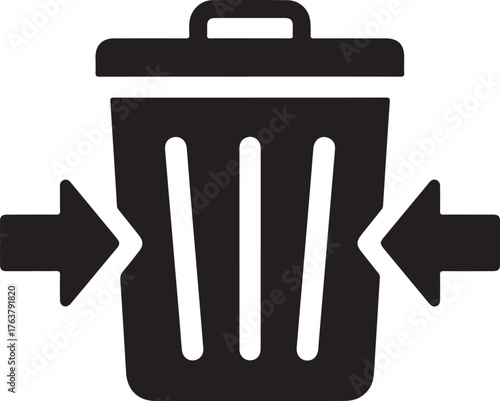 zero waste Trash bin with arrows on sides – waste compression
