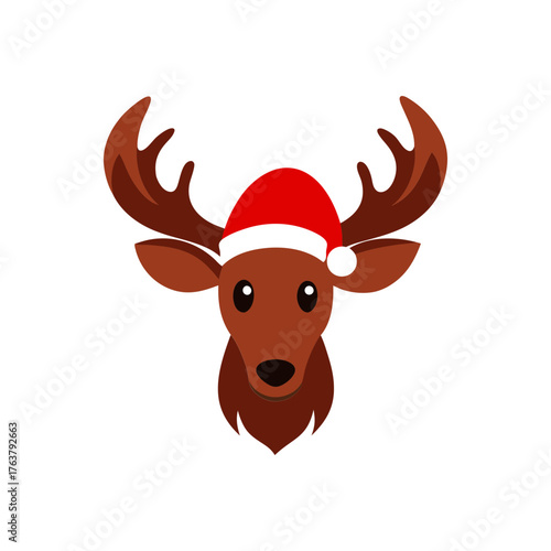 moose animal head on white with reindeer antlers vector art