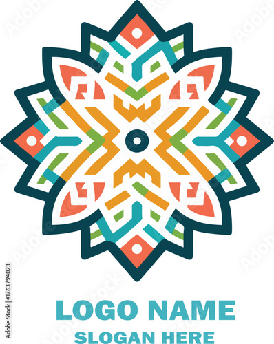  islamic ornamental logo icon vector white background .