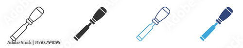 Chisel Icon set, woodworking concept, vector illustration . 