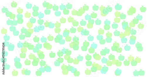 Fresh Apple Pattern Background with Light Green and Blue Pastel Hues