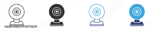 webcam camera icon set, vector illustration .