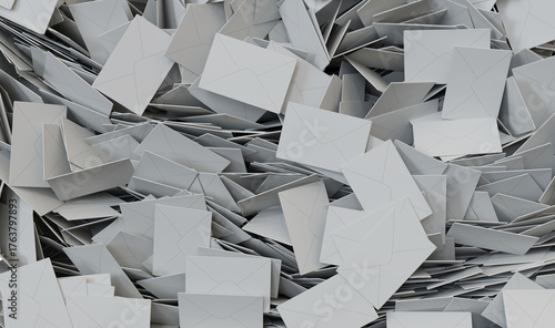 arrière-plan rempli d'enveloppes ou de bulletins de vote - illustration 3D