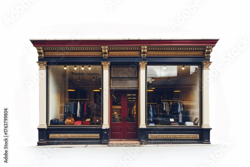 Storefront's Timeless Allure: A captivating facade of a classic store, inviting passersby with its elegant design and stylish displays.