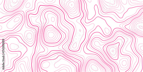 Topographic line map. Abstract topographic map banner with copy space.White background.