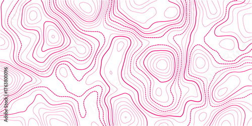 Topographic line map. Abstract topographic map banner with copy space.White background.