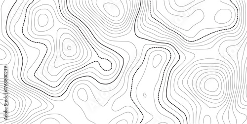 Topographic map background concept. Topo contour map. Rendering abstract illustration Vactor