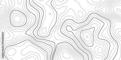 Topographic map background concept. Topo contour map. Rendering abstract illustration Vactor