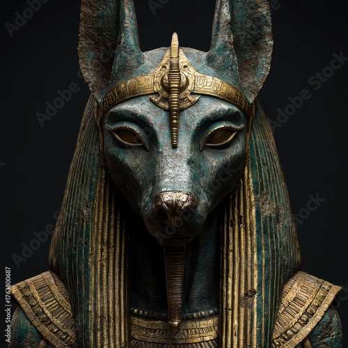 3D Render of Ancient Anunnaki Deity Statue with Egyptian Influence and Beautiful Details