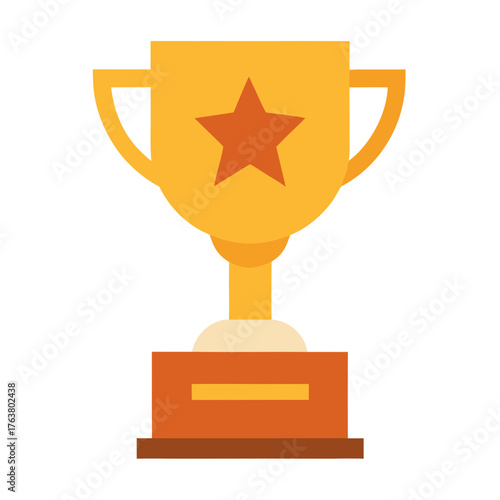 Best Achievement Award Trophy Simple Vector Illustration