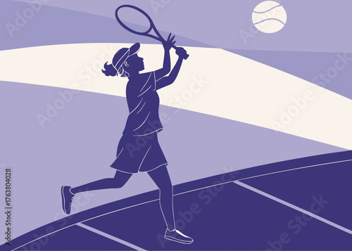 Tennis player hitting the ball