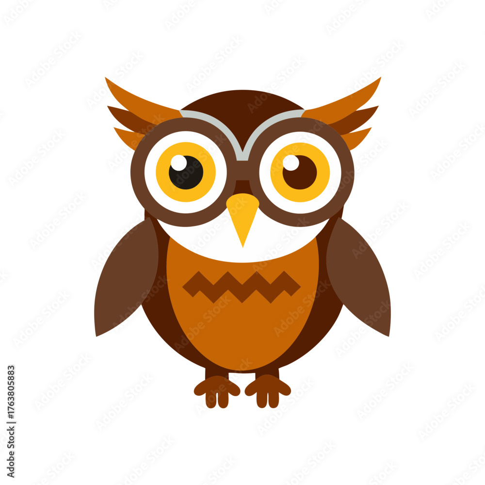 Fototapeta premium steampunk owl animal head on white with goggles vector art