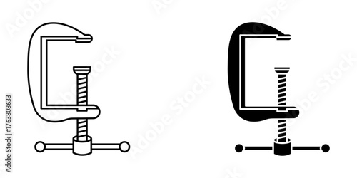 g clamp clamp fastening icon vector