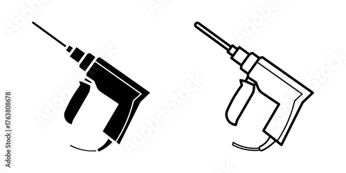drill tool, vector icon illustration