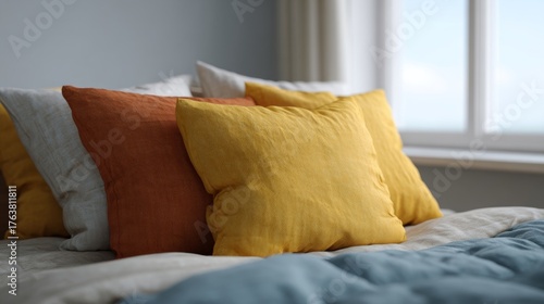 Cozy autumnal pillows invite a languid siesta, embodying Hygge comfort during Navratri festivities or International Pillow Fight Day