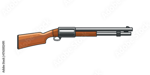 Black and metal automatic rifle or gun isolated on a white background, a symbol of military power and warfare