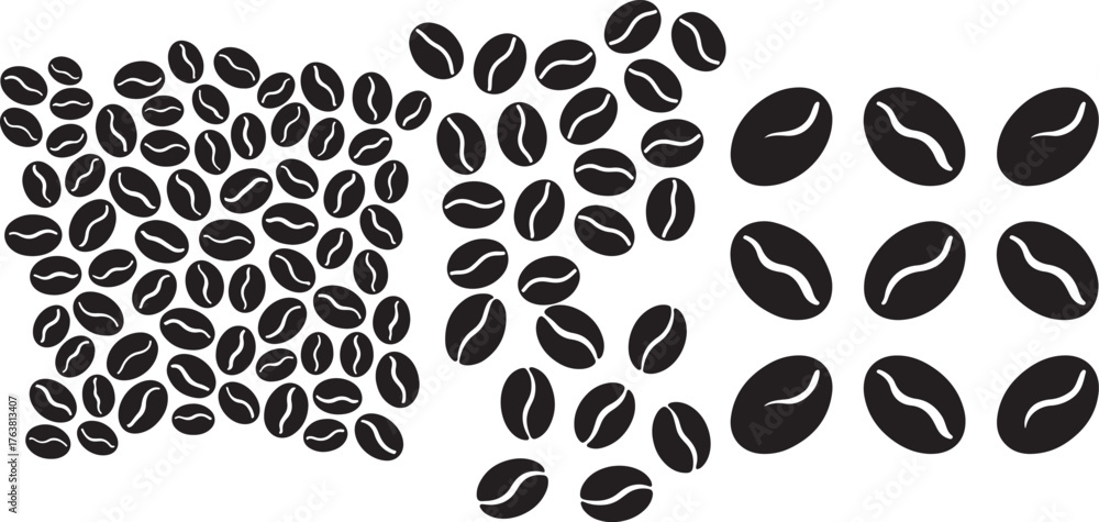 Fototapeta premium Coffee beans flat vector design on white background for graphic design