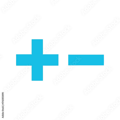 Simple turquoise plus minus symbols for business concepts abstract design elements vector