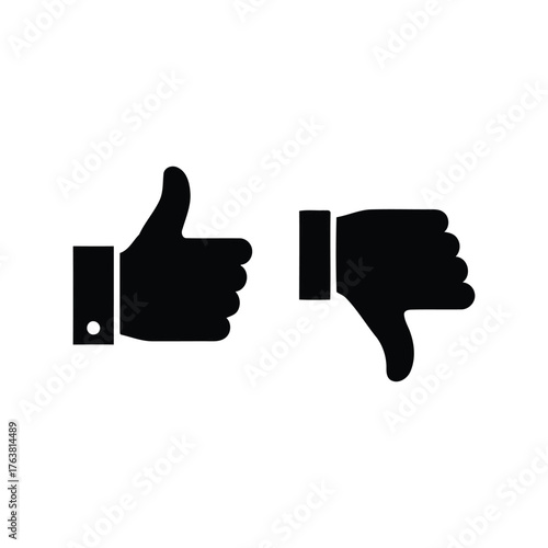 Positive negative social media approval disapproval icons vector art communication symbols vector