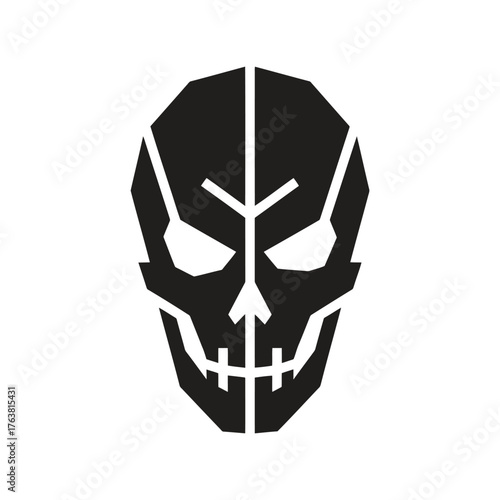 Tribal skull mask graphic design fearful warrior symbol vector illustration vector