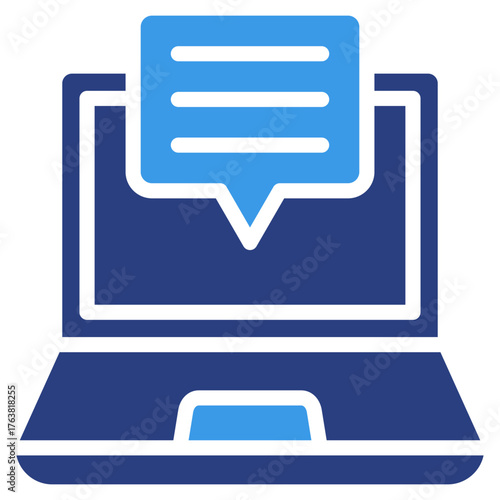 Laptop Chat  Icon Element For Design