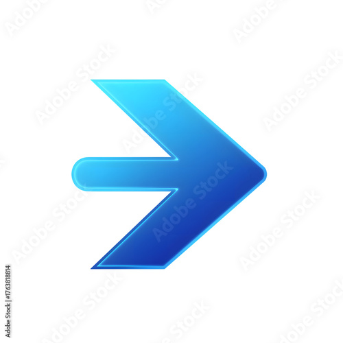 Free Download Blue digital arrow pointing right indicating progress forward direction and movement abstract technology concept isolated on transparent background - GFXLoad