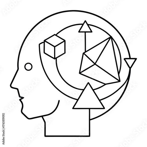 Minimalist human silhouette line art abstract figure single person clean design vector illustration