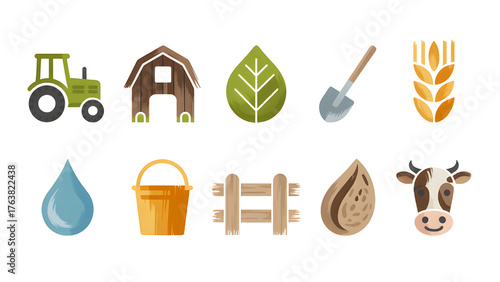 A vibrant cartoon depiction of farm life showcasing agriculture growth and the harvest season with