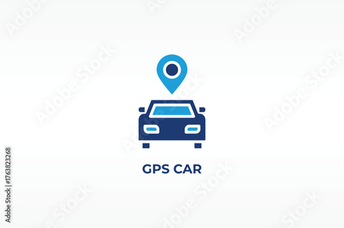 GPS CAR vector, icon or logo sign isolated symbol illustration