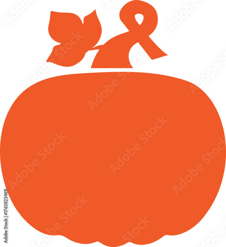 Pumpkin clip art design on plain white transparent isolated background for decor, card, shirt, hoodie, sweatshirt, apparel, tag, mug, icon, poster or badge