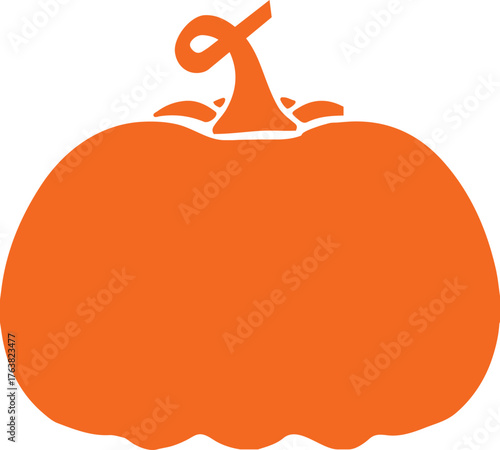 Pumpkin clip art design on plain white transparent isolated background for decor, card, shirt, hoodie, sweatshirt, apparel, tag, mug, icon, poster or badge