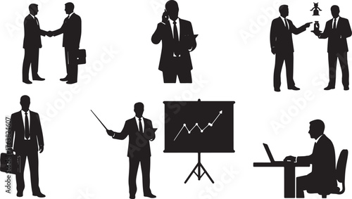 Sales Professional and Closing Deals Silhouettes
