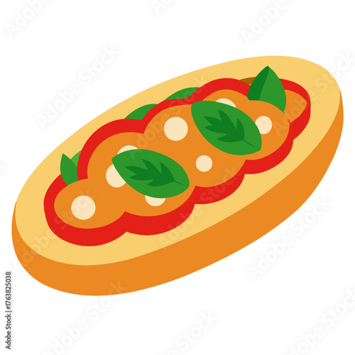 Vector of Bruschetta on white background