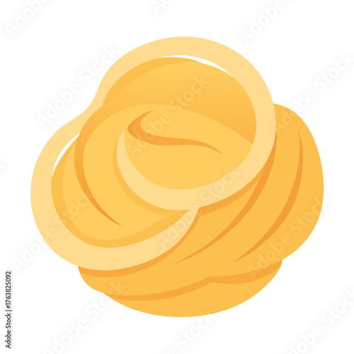 Vector of fettuccine alfredo on white background
