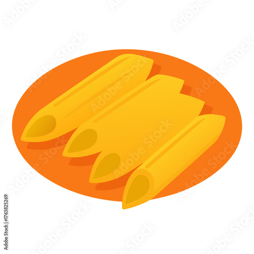 Vector of penne on white background