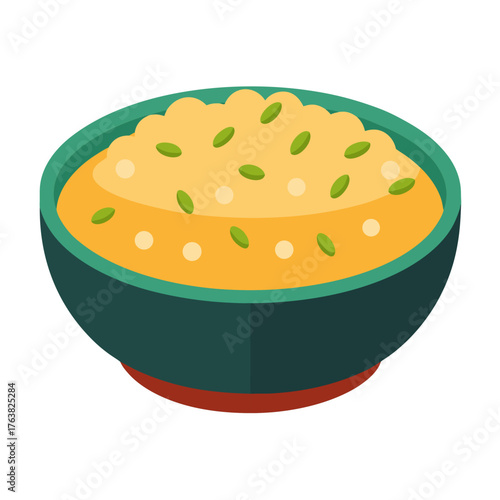 Vector of risotto on white background